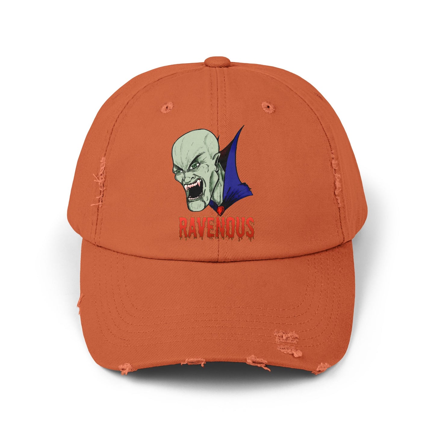 Distressed Cap Ravenous Bloodthirsty Vampire Gothic Horror