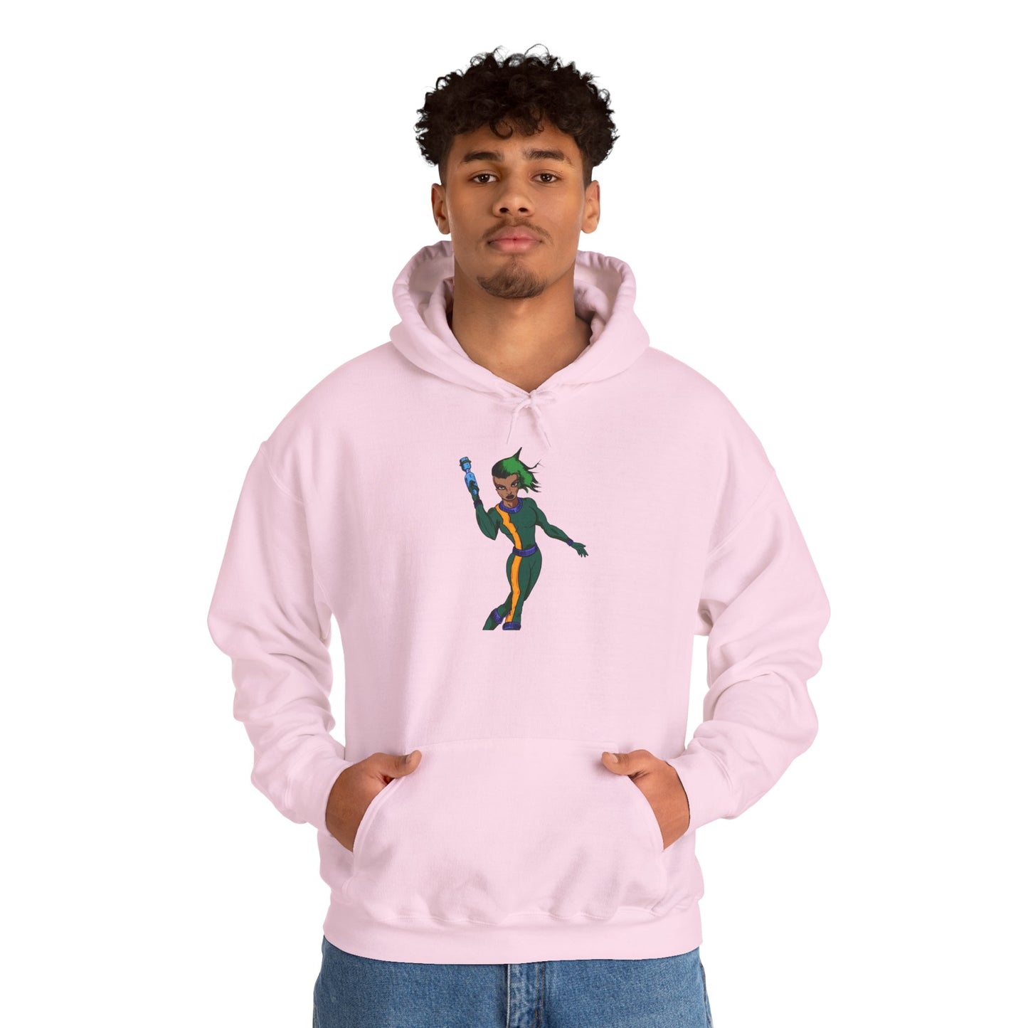 Funky Retro Space Warrior Hoodie - Unisex Heavy Blend™ Hooded Sweatshirt, Cozy Trendy Pullover, Perfect Gift for Dance Lovers, Party Vibes, [...]
