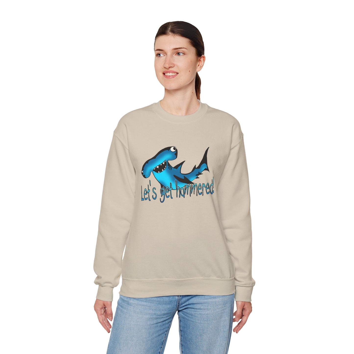 Harley Hammerhead Playful Shark Sweatshirt - 'Let's Get Hammered' Crewneck