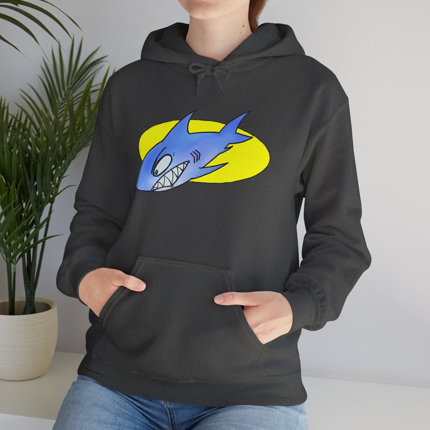 Cool Shark Graphic Hoodie - Unisex Heavy Blend Sweatshirt for Ocean Lovers, Gift for Men and Women, Beach Vibes, Casual Wear, Unique Design