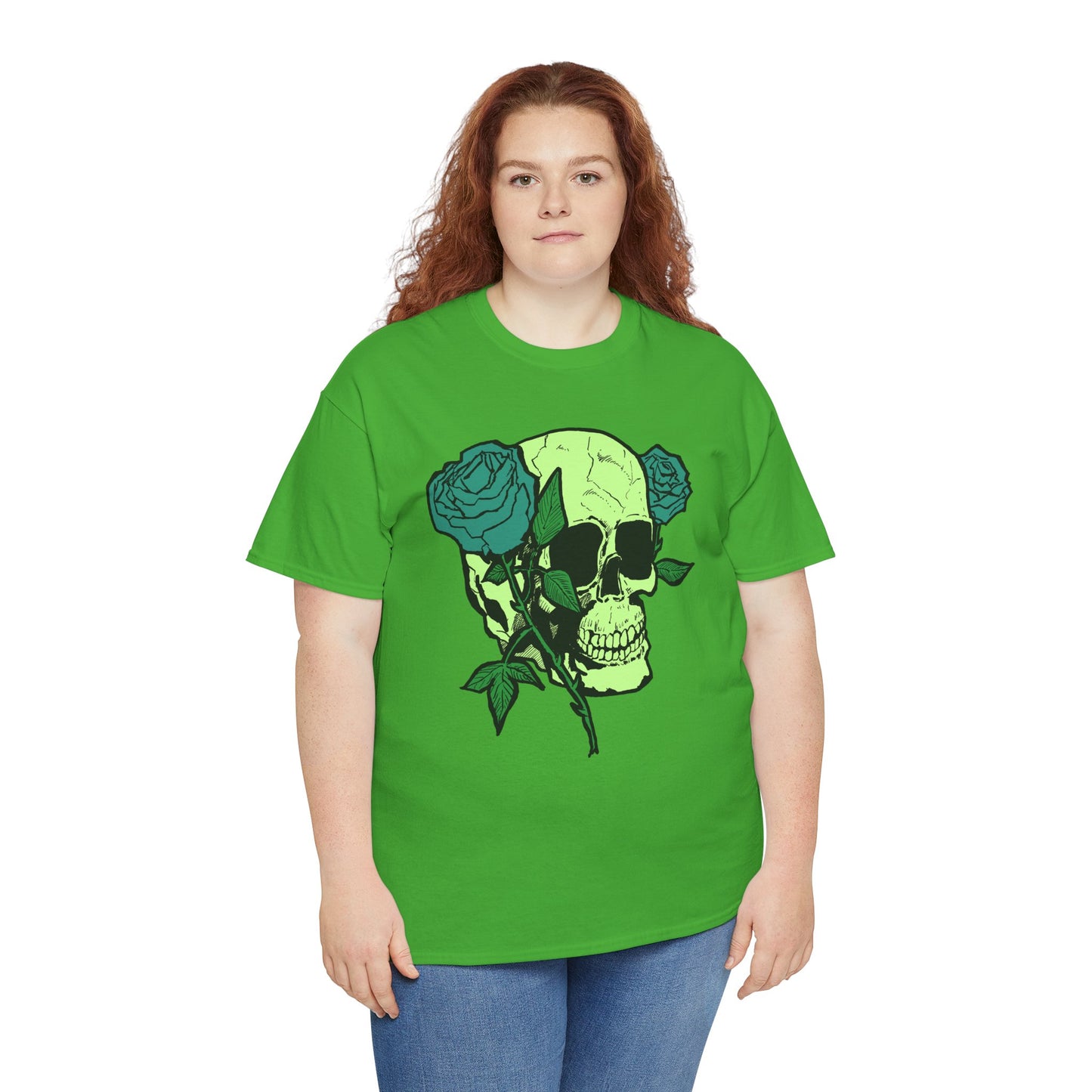 Skull & Rose Graphic Tee - Unisex Heavy Cotton Shirt