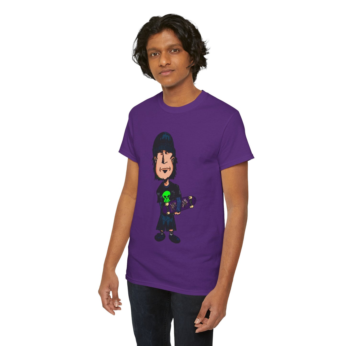 Rude Skater Dude - Skate Punk Cartoon Tee – Boy with Skateboard Graphic Shirt