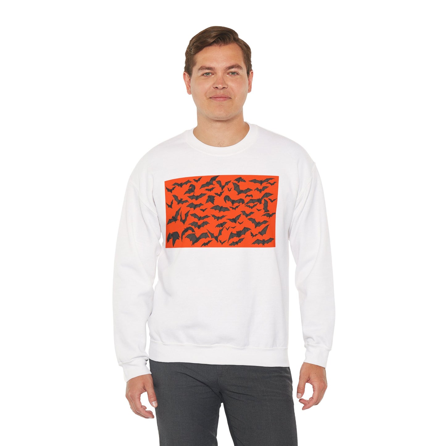 Halloween Bat Print Crewneck Sweatshirt