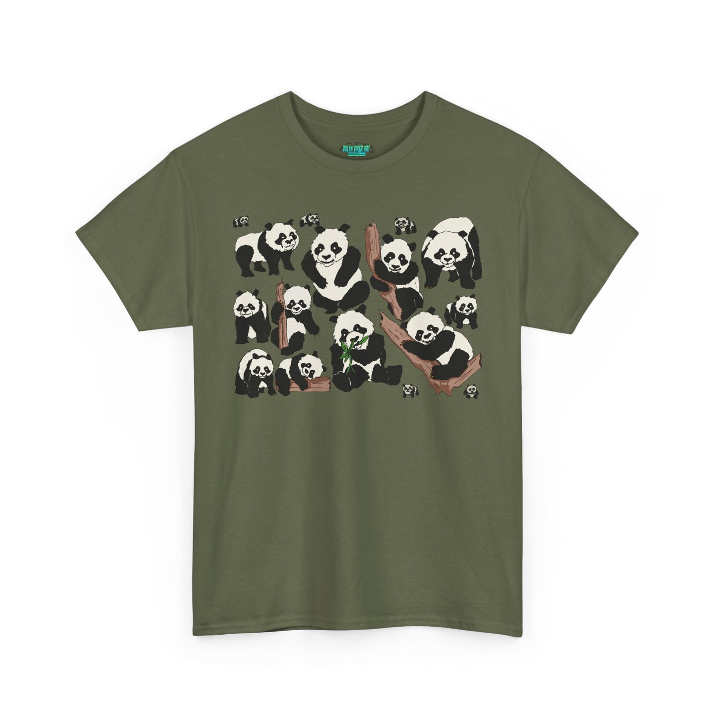 Cute Panda Design Unisex Heavy Cotton Tee | Animal Lover Gift, Casual Wear, Eco-Friendly Apparel, Nature Enthusiast Clothing