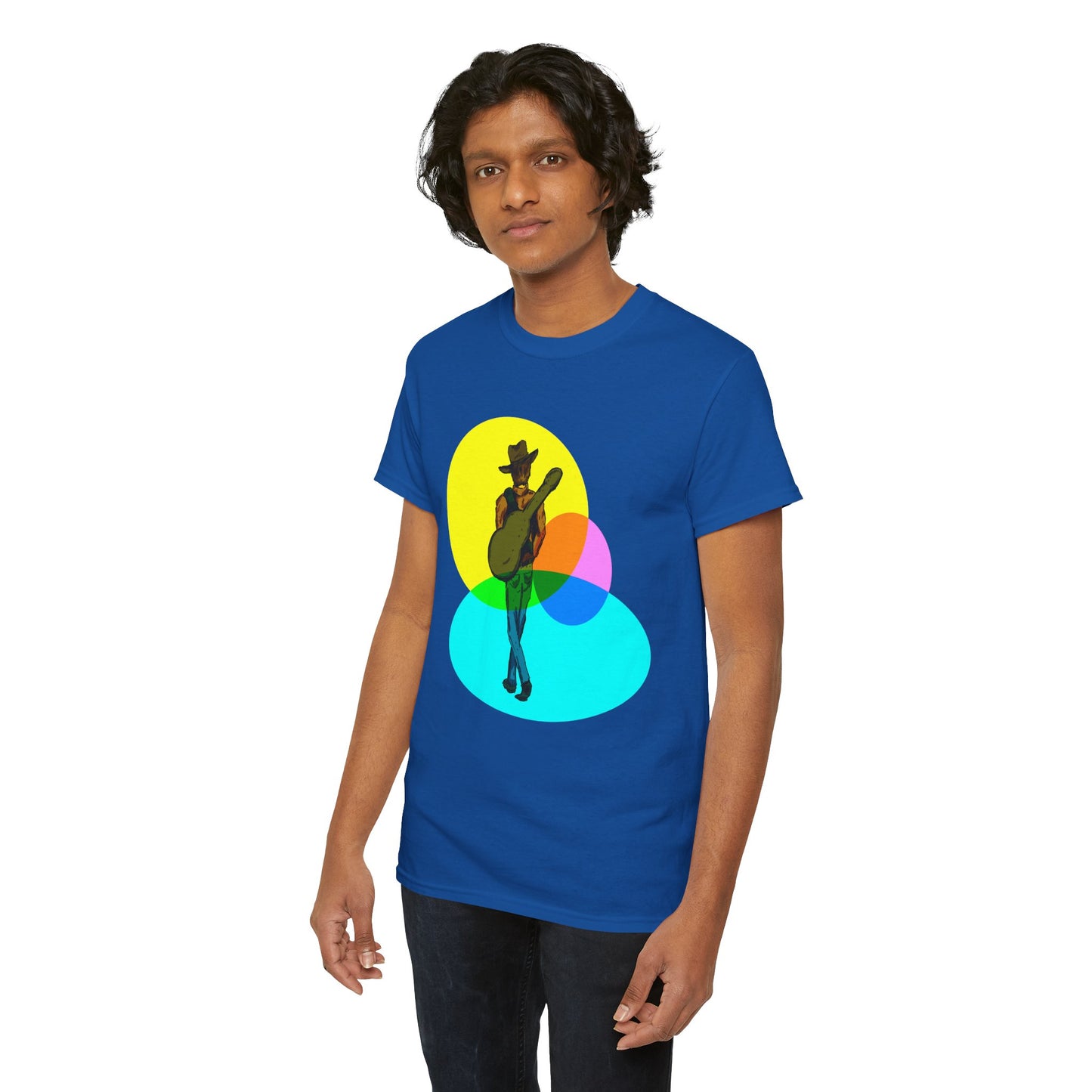 Cowboy Guitar Tee — Colorful Music T‑Shirt