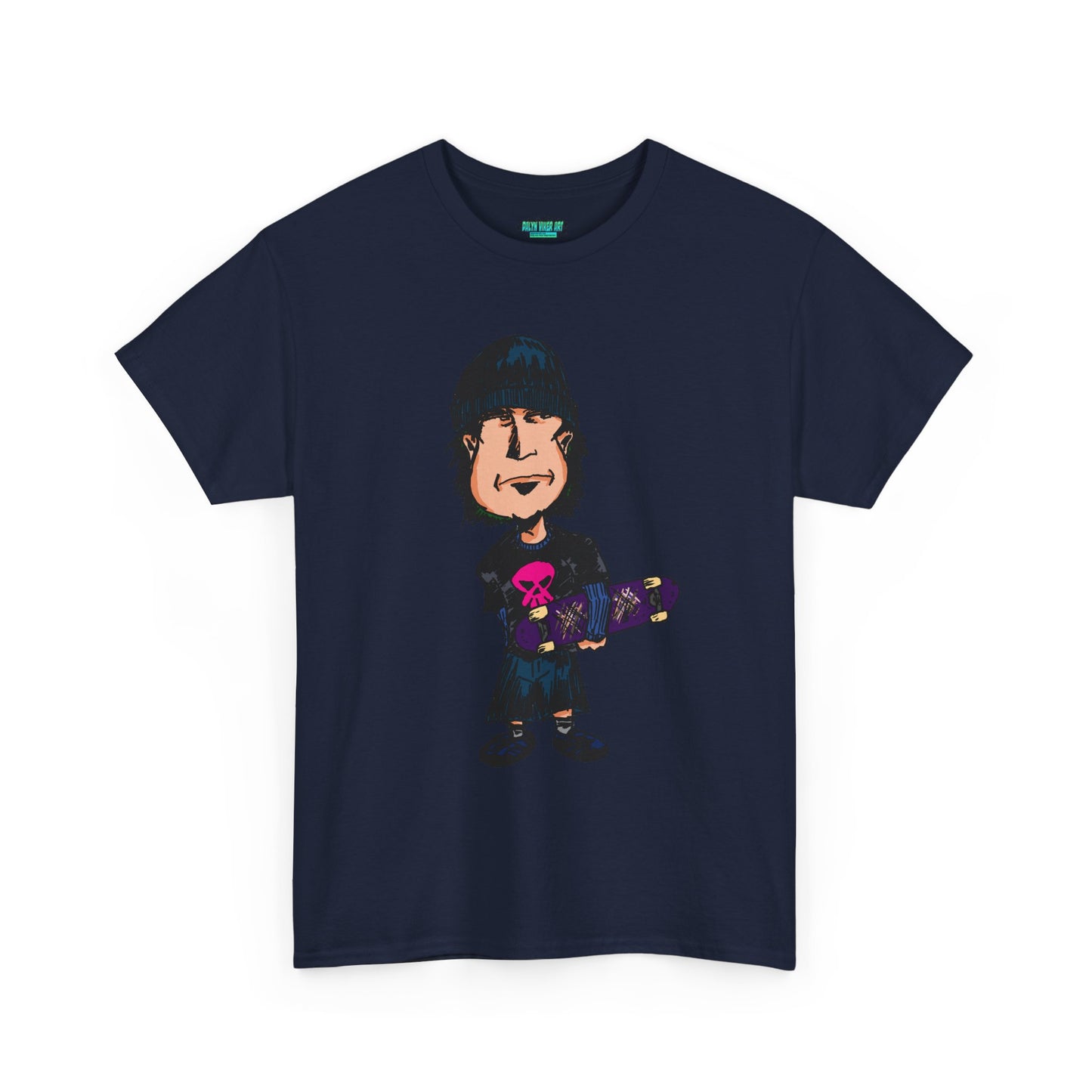 Rude Skater Dude - Skate Punk - Skater Kid Cartoon T‑Shirt — Cute Skateboarder Graphic Tee