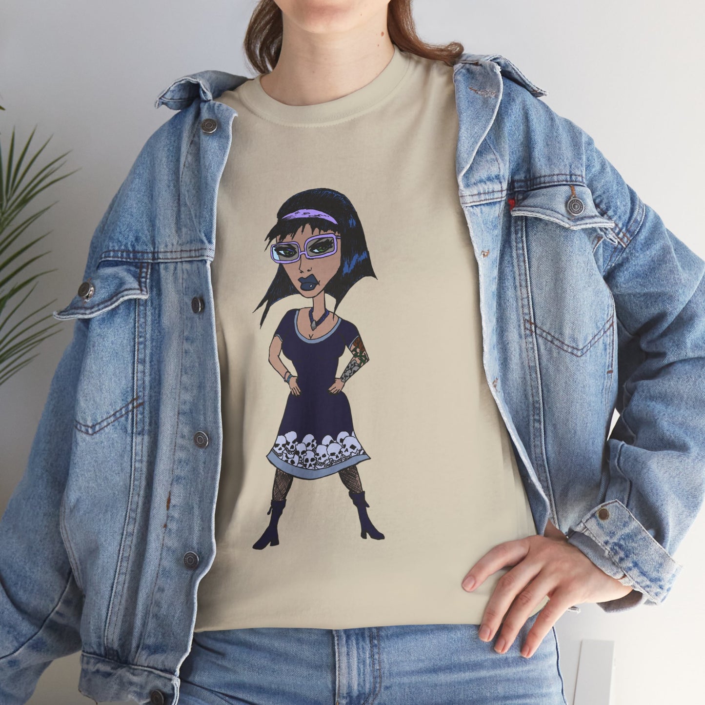 Gothic Doll T-Shirt — Retro Vampire Girl Graphic Tee