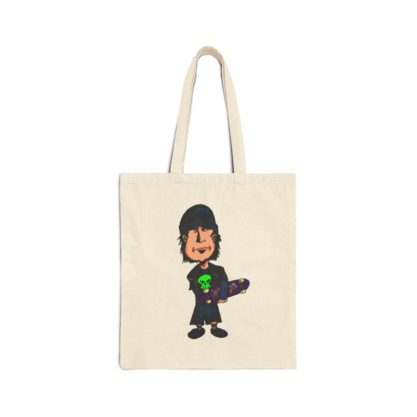 Rude Skater Dude - Skateboarder Cartoon Canvas Tote Bag – Cute Emo Skate Graphic