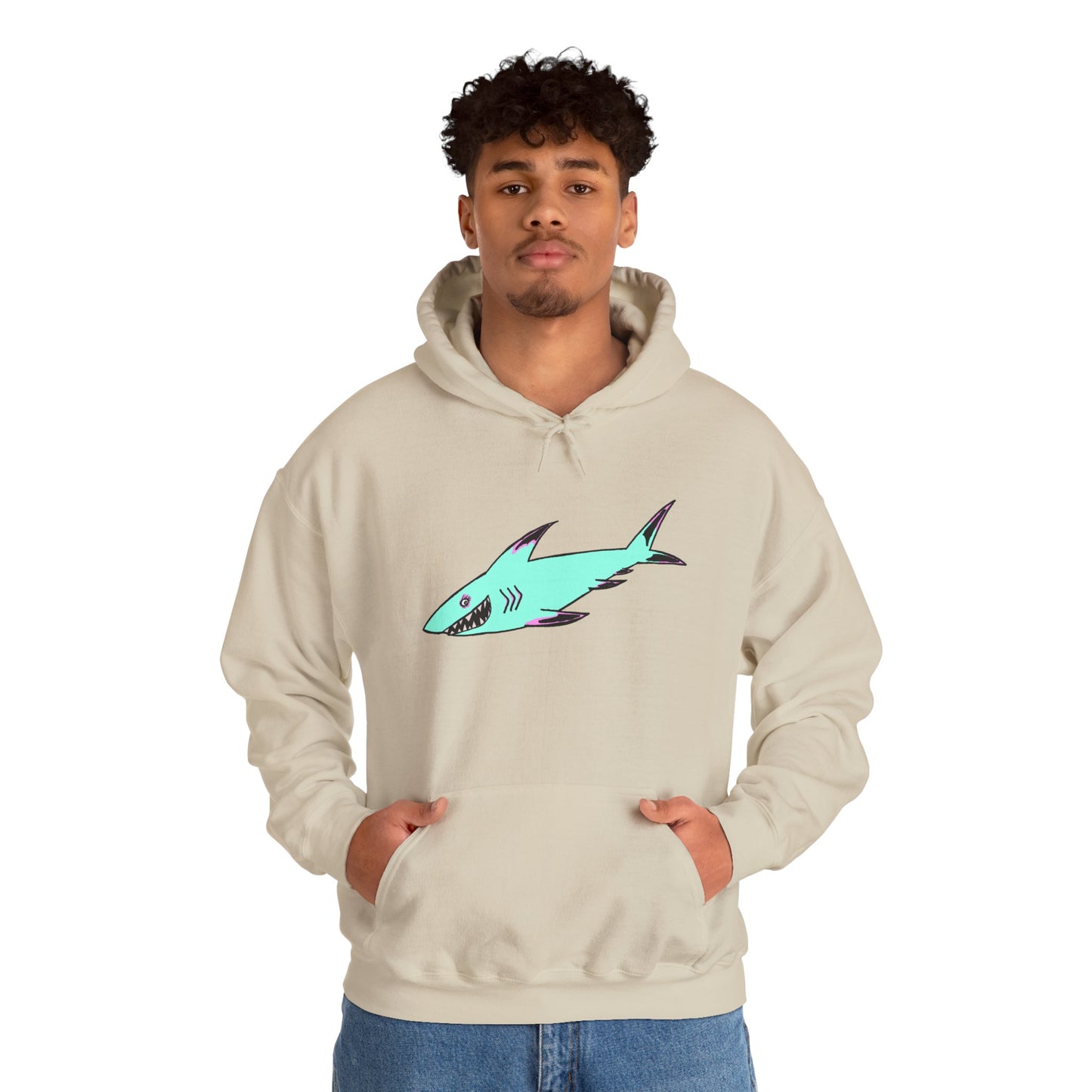 Shark Graphic Unisex Hoodie, Fun Casual Wear, Beach Lover's Gift, Relaxing Lounge Sweatshirt, Unique Gift for Any Occasion