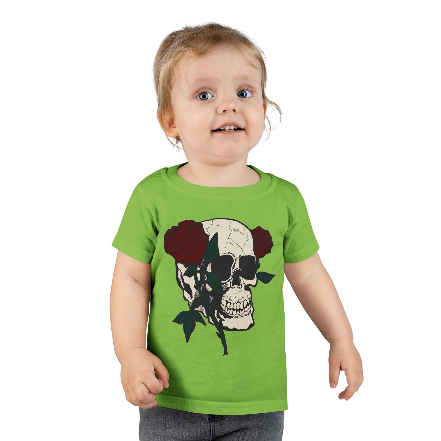 Skull & Roses Toddler T-Shirt - Cute Gothic Style Clothing for Kids
