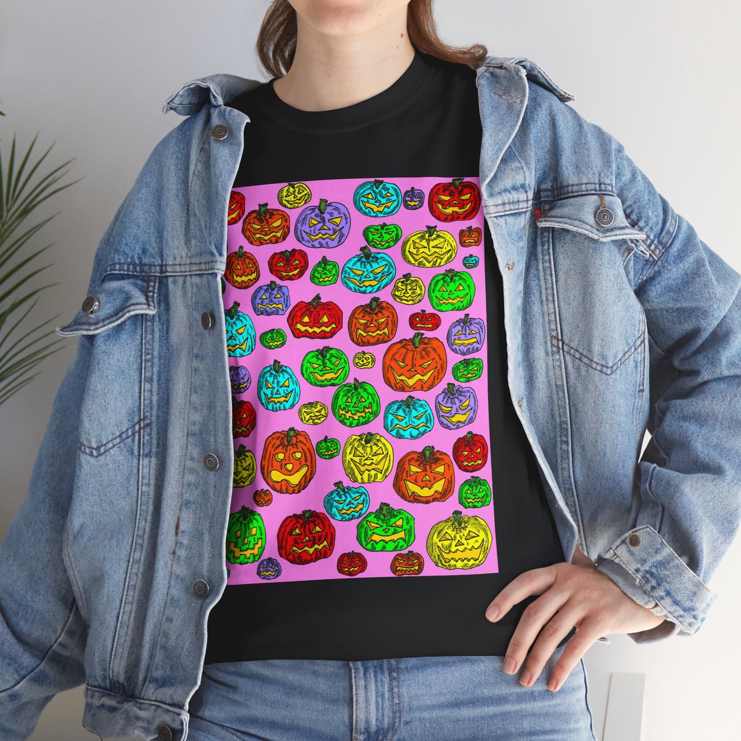 Colorful Pumpkin Graphic Tee, Unisex Cotton T-Shirt, Halloween Costume, Fall Apparel, Trendy Graphic Shirt, Casual Wear