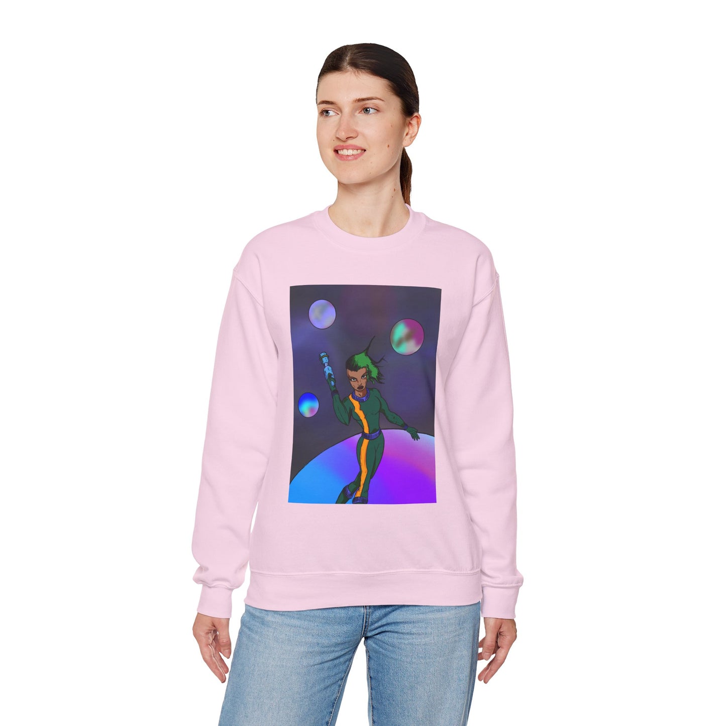 Cosmic Character Crewneck Sweatshirt – Fun, Unisex Design for Casual Style