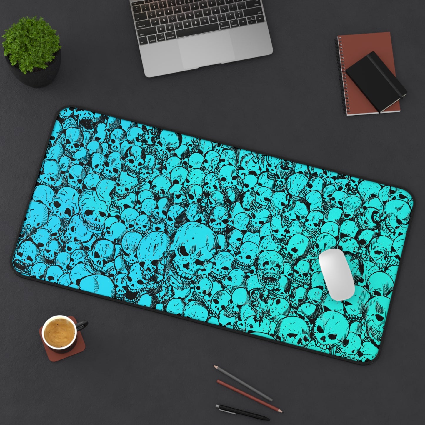 Gathering of Skulls - Light Blue - Desk Mat