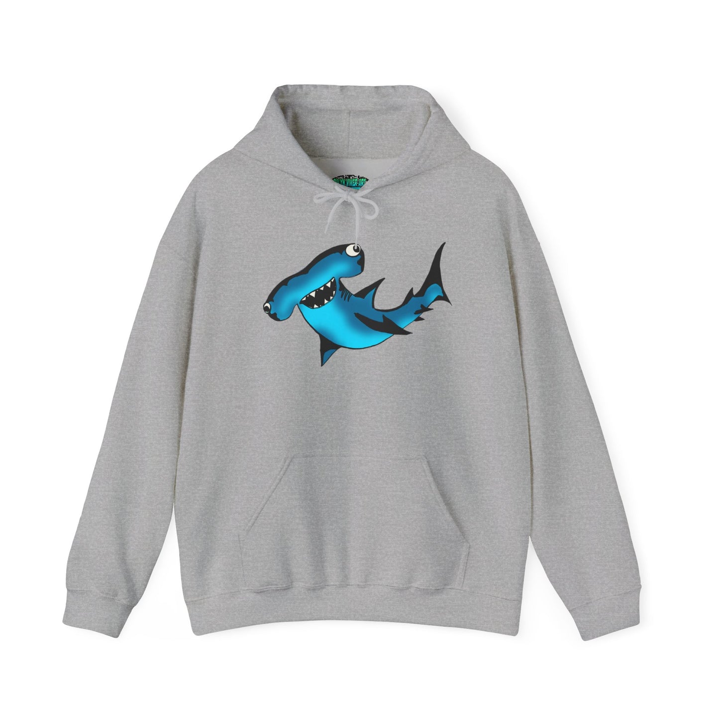 Harley Hammerhead Shark Design Unisex Hooded Sweatshirt, Funny Gift for Ocean Lovers, Casual Wear, Beach Days, Unique Apparel, Birthday Present