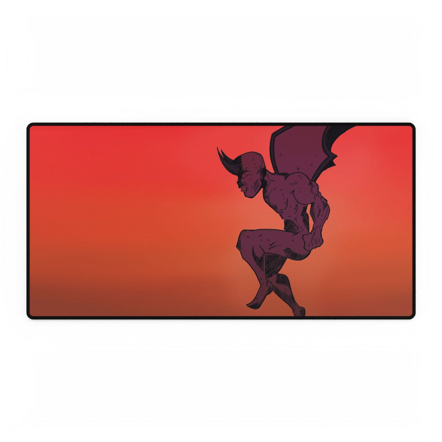 Demonic Desk Mat – Red Gradient Gaming Mouse Pad and Card Playing Mat
