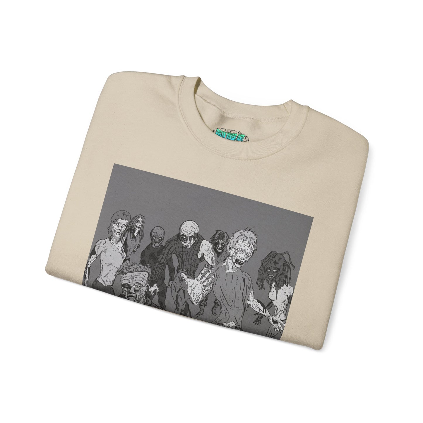 Vintage Zombie Horror Crewneck Sweatshirt - Unisex Heavy Blend™