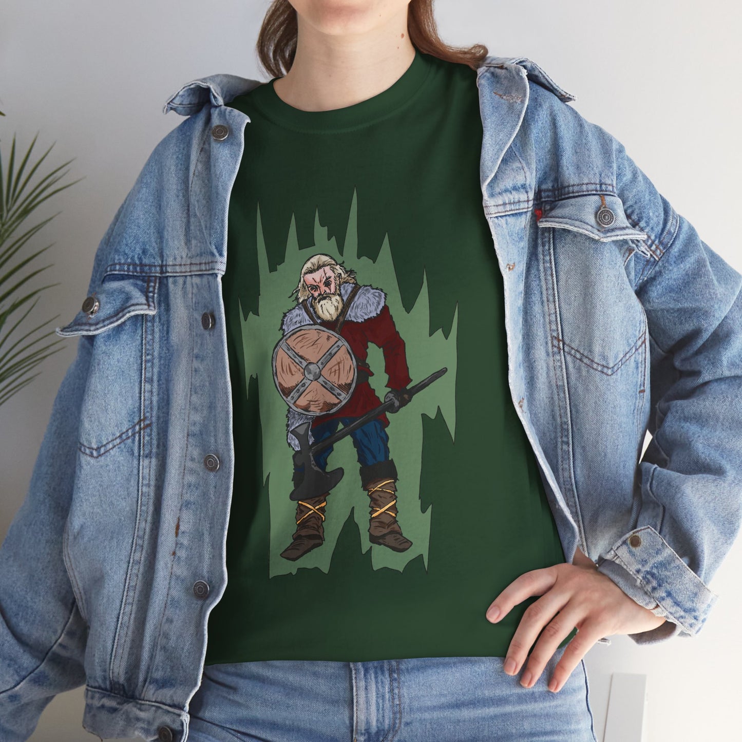 Epic Warrior Graphic Tee, Unisex Heavy Cotton Shirt, Casual Wear, Gamer Gift, Medieval Art Clothing, Battle Theme Fashion