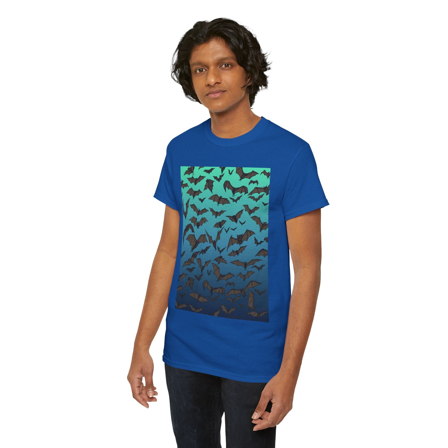 Bat Swarm Graphic Tee — Gradient Night Flight T-Shirt