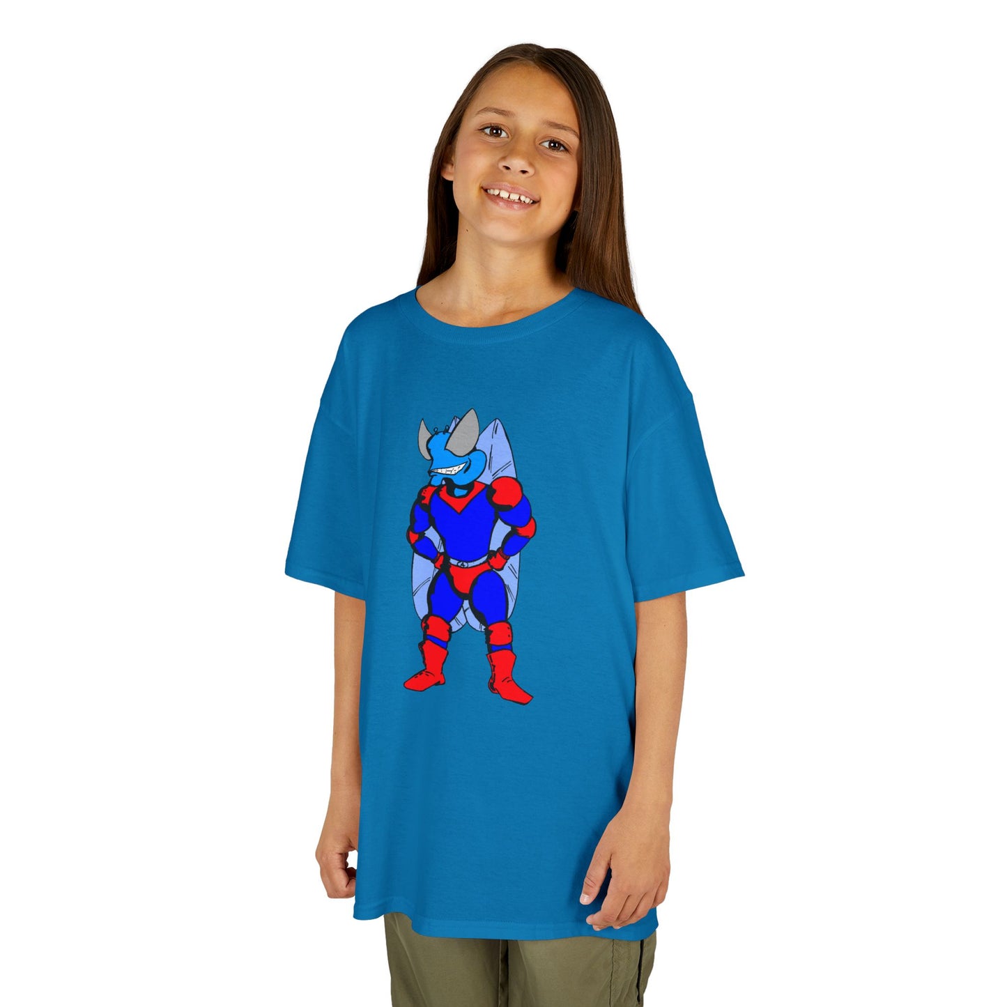 Astro-Fly Kids Superhero T-Shirt — Cute Red & Blue Winged Hero Tee for Boys & Girls