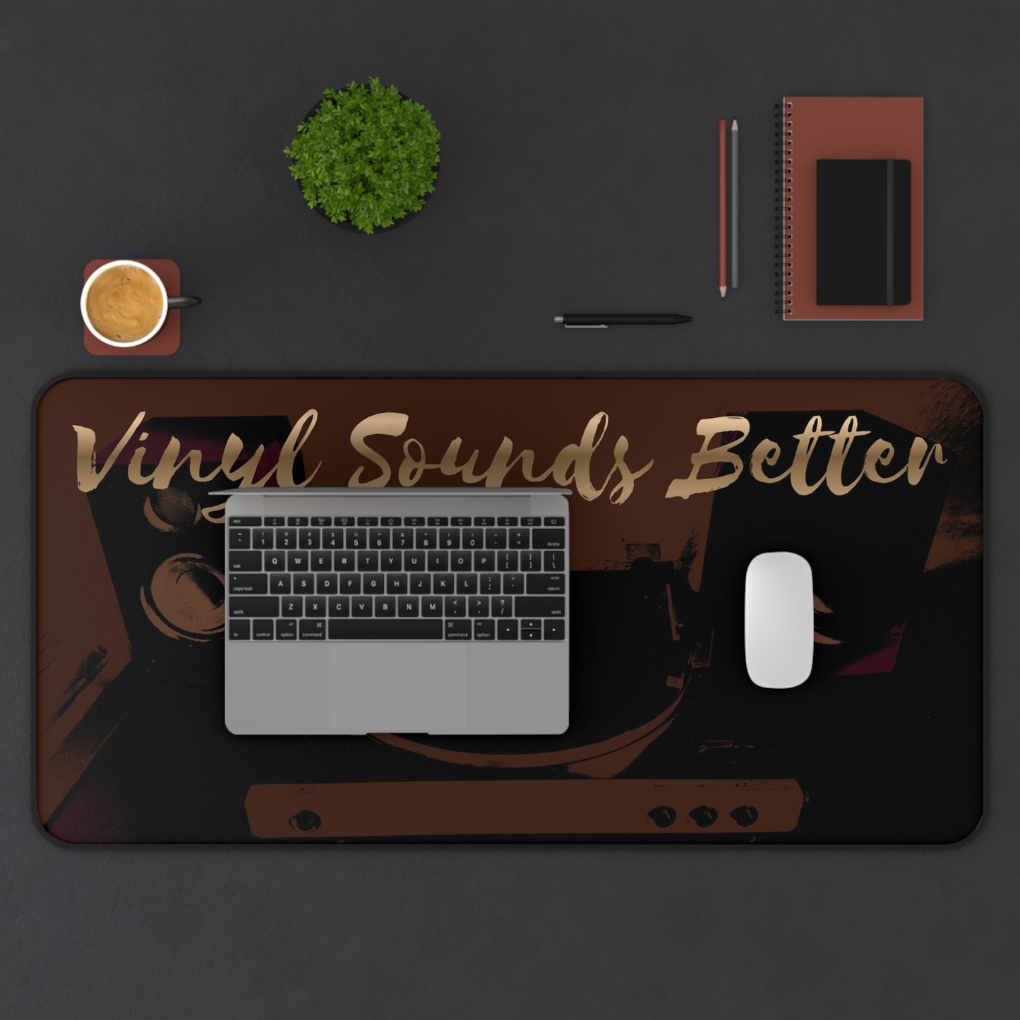 Vinyl Sounds Better Desk Mat — Retro Turntable Music Mouse Pad