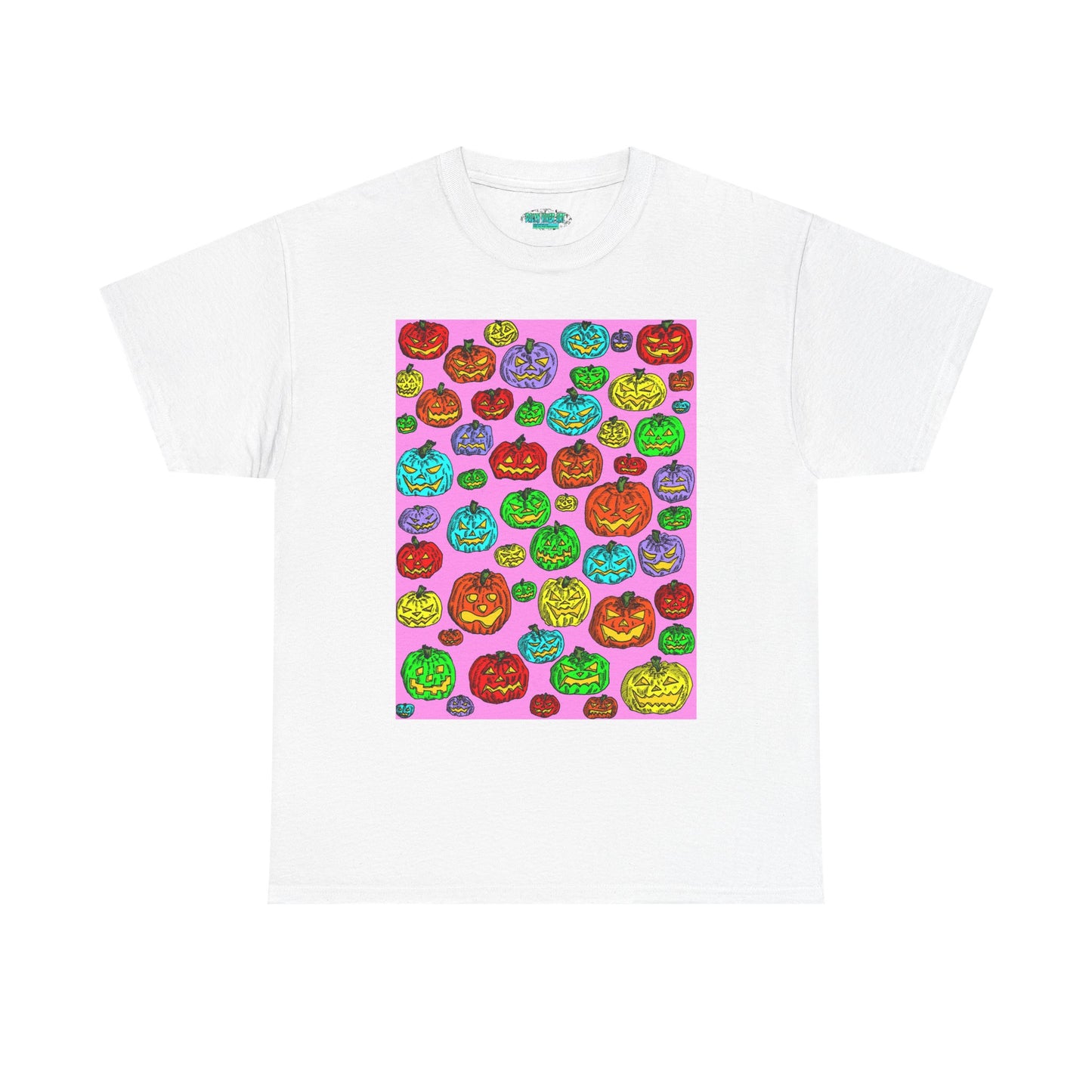 Colorful Pumpkin Graphic Tee, Unisex Cotton T-Shirt, Halloween Costume, Fall Apparel, Trendy Graphic Shirt, Casual Wear