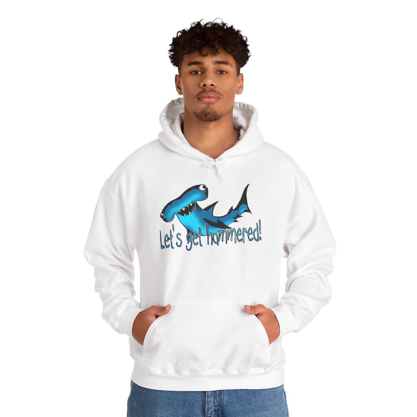 Let's Get Hammered Shark-Themed Unisex Hoodie: Let's Get Fin-tastic, Casual Wear, Gift for Ocean Lovers, Beach Party, Summer Fun