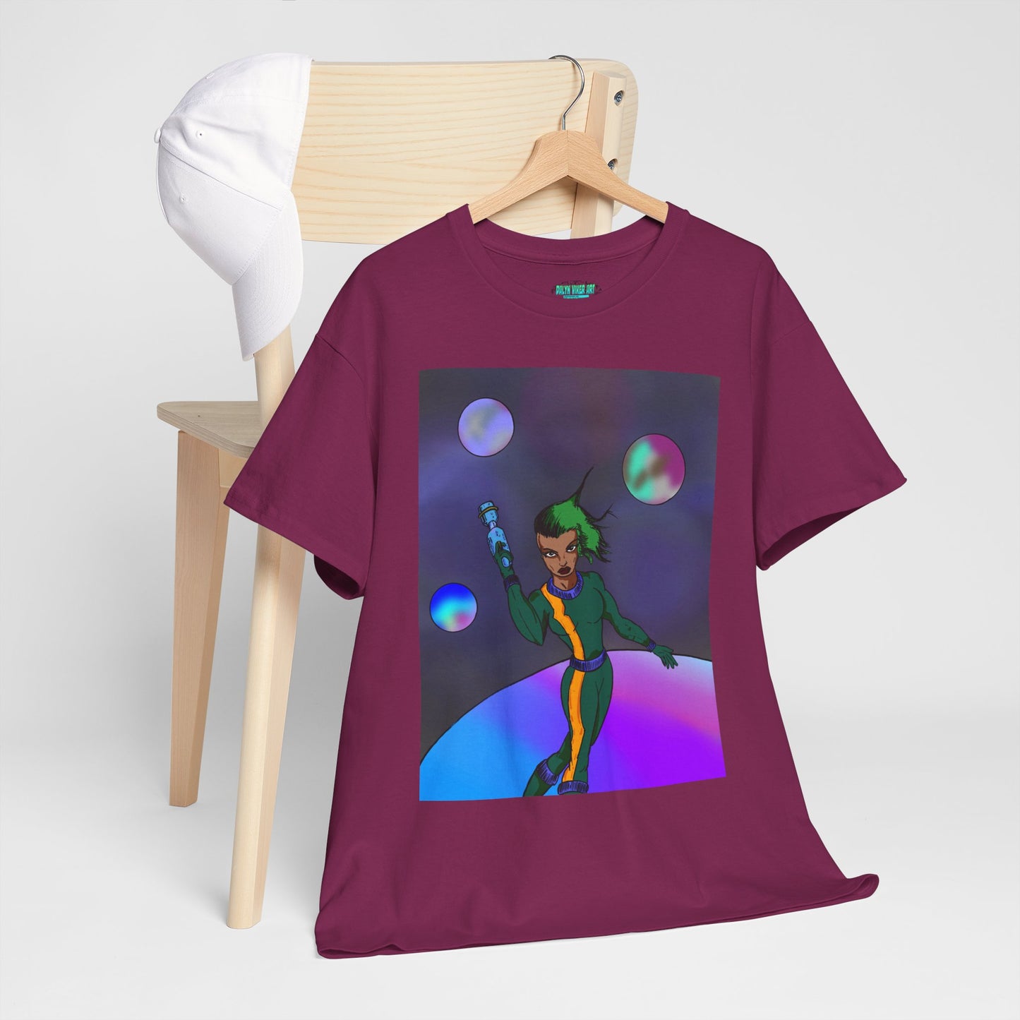 Cosmic Hero Vibe Tee - Unisex Heavy Cotton Tee, Space Art Shirt, Retro Sci-Fi T-Shirt, Gift for Space Lovers, Unique Graphic Tee