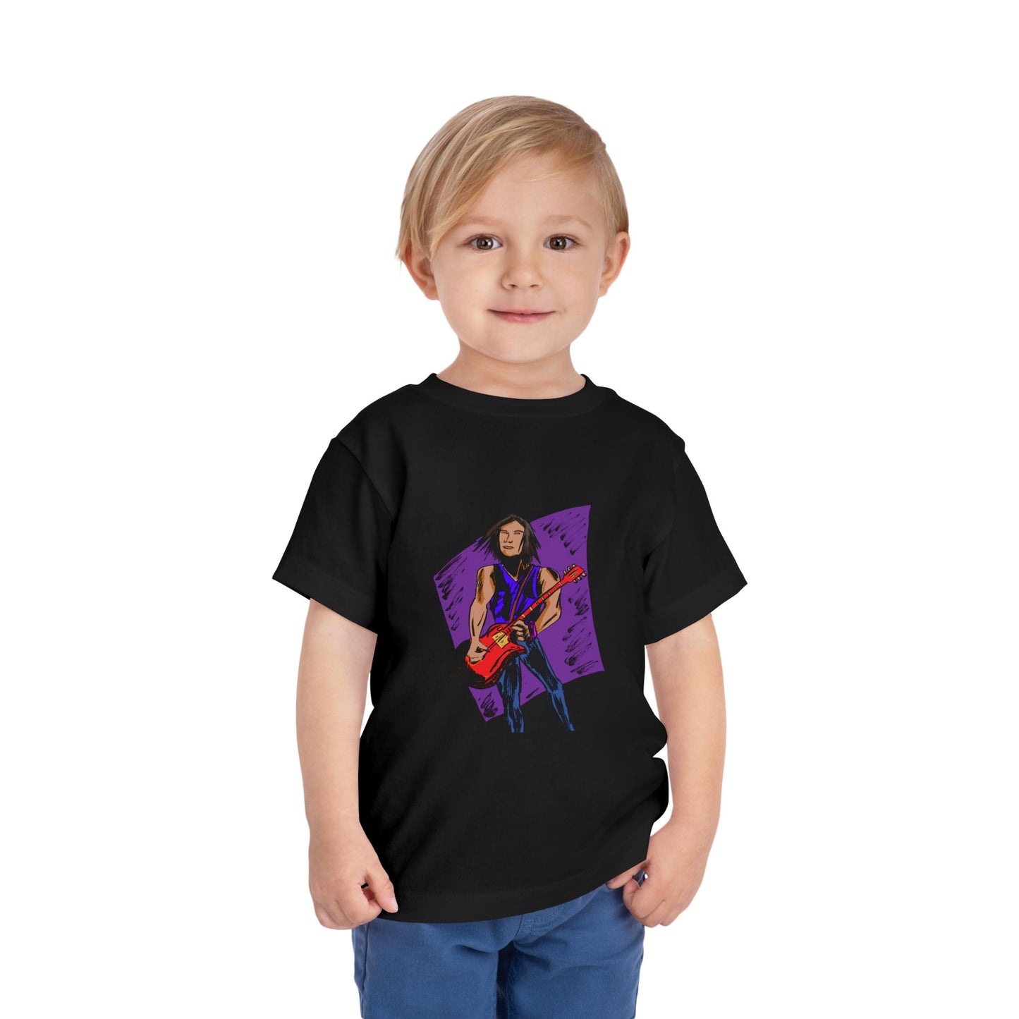 Toddler Tee — Rock Star Guitarist Graphic Kids Shirt
