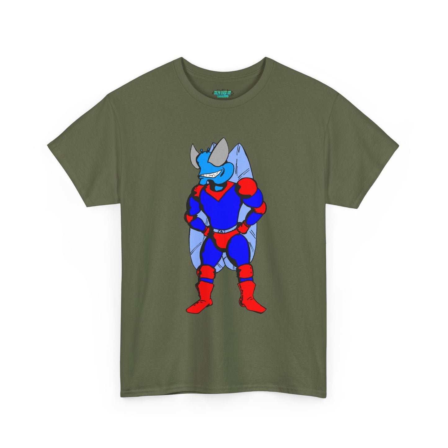 Astro-Fly Hero Graphic Tee - Blue & Red Superhero T-Shirt