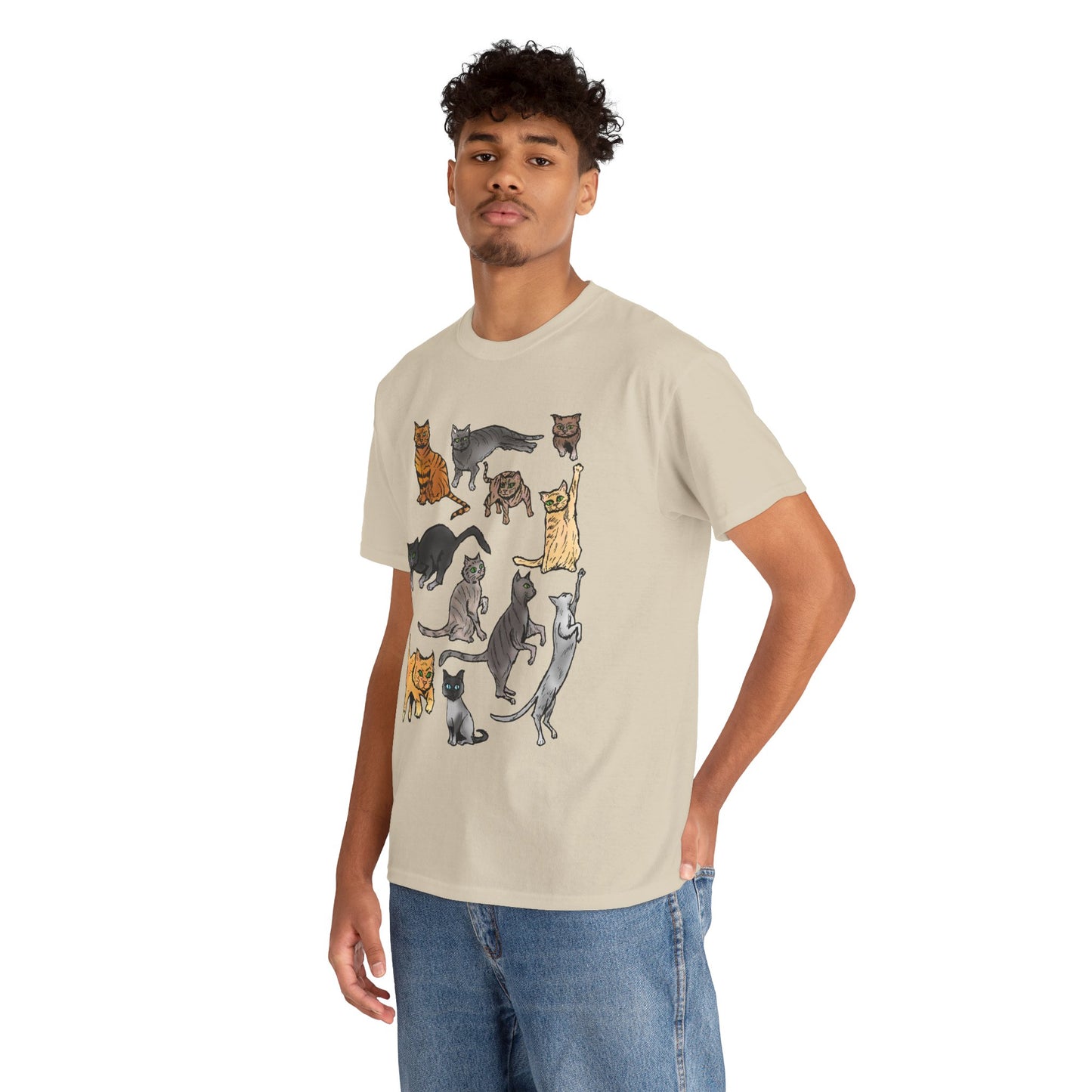 Cats Collage T-Shirt — Cute Cat Illustration Tee for Cat Lovers