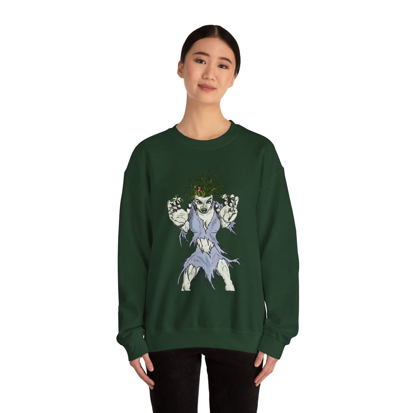 Medusa Inspired Unisex Heavy Blend Crewneck Sweatshirt