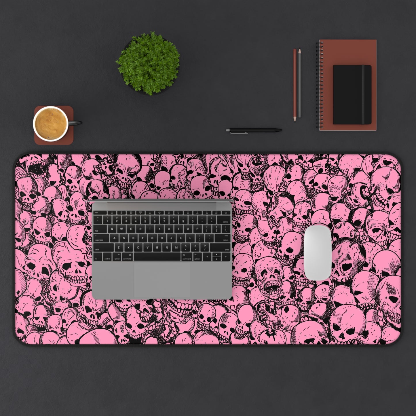 Gathering of Skulls - Pink - Desk Mat