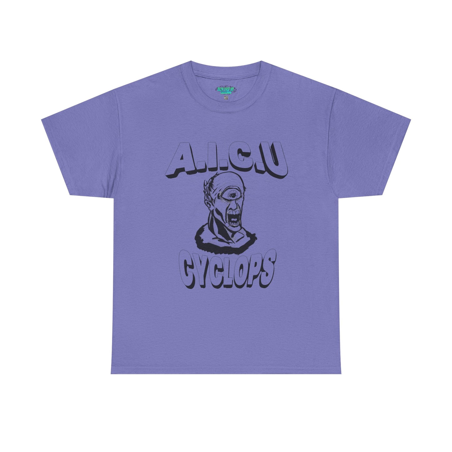 Graphic Unisex Tee - Fake AICU University Cyclops Mascot Mythology Shirt