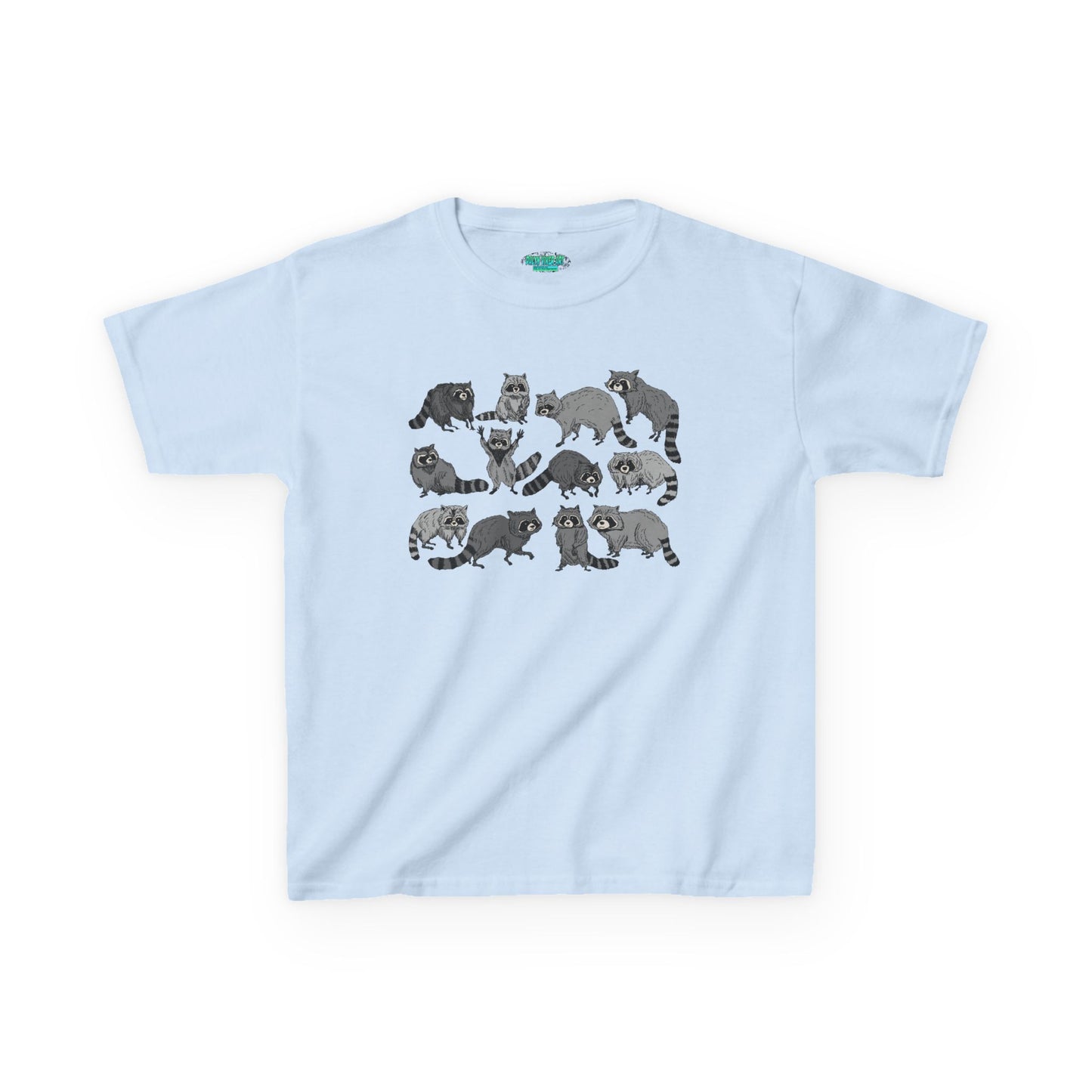 Cute Raccoons Pattern Kids Tee, Animal Lover Gift, Funny Raccoon Shirt, Children's Apparel, Birthday Outfit, Pet Lover Tee