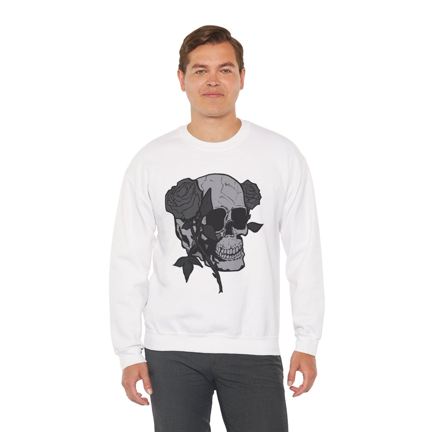 Skull and Roses Crewneck Sweatshirt - Unisex Heavy Blend™