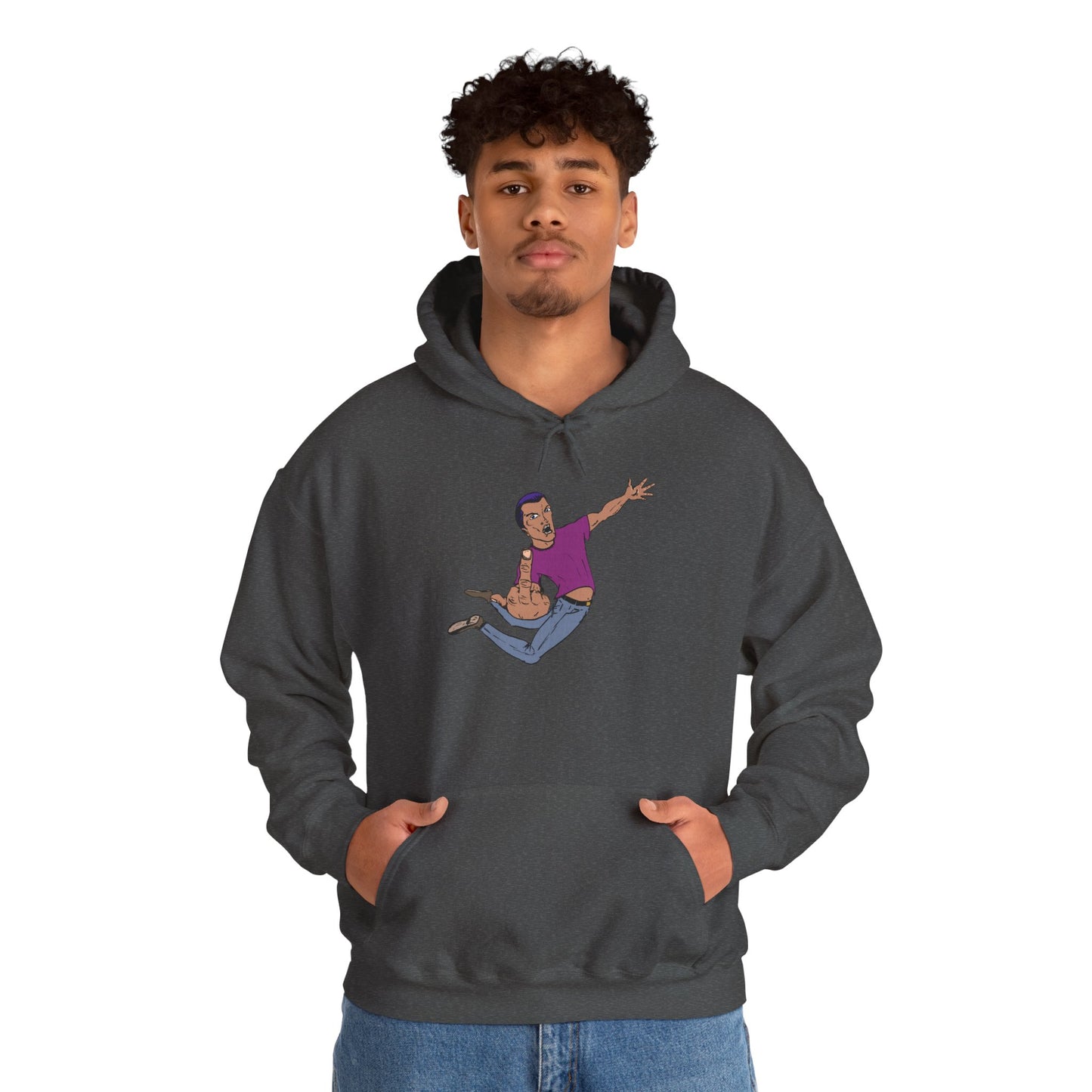 Funny Flying Eff Unisex Hooded Sweatshirt with Cartoon Design, Casual Hoodie, Gift for Friends, Birthday Gift, Loungewear