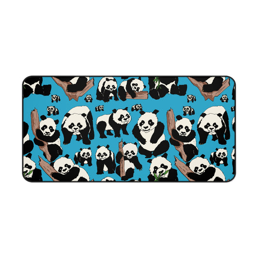 Panda-Themed Desk Mat, Cute Panda Desk Pad, Animal Lover Gift, Home Office Decor, Work From Home Essentials