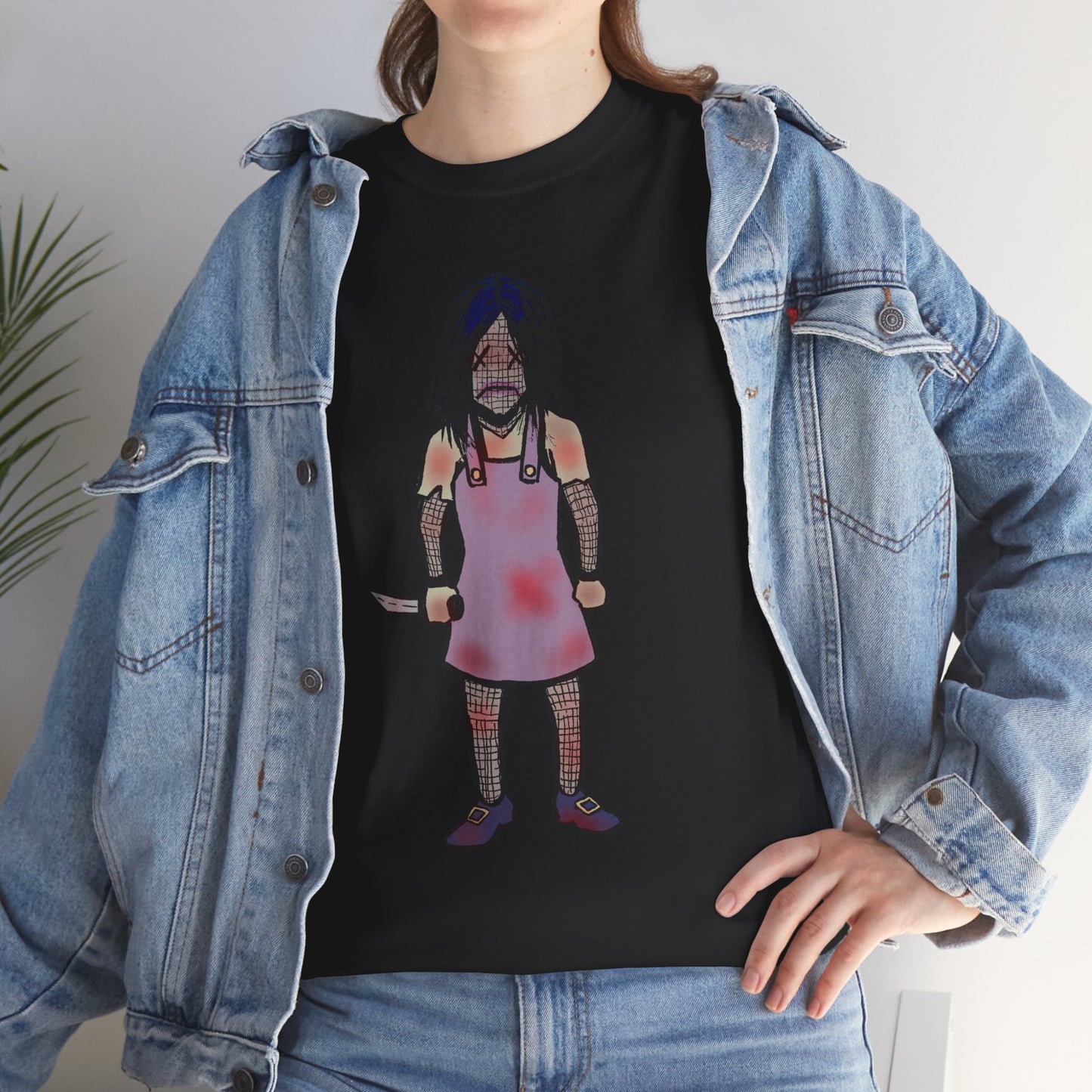 Evil Doll Graphic Tee with Horror Design, Halloween Outfit, Unisex Cotton Shirt, Unique Gift for Horror Fans, Graphic T-Shirt, Statement Wear