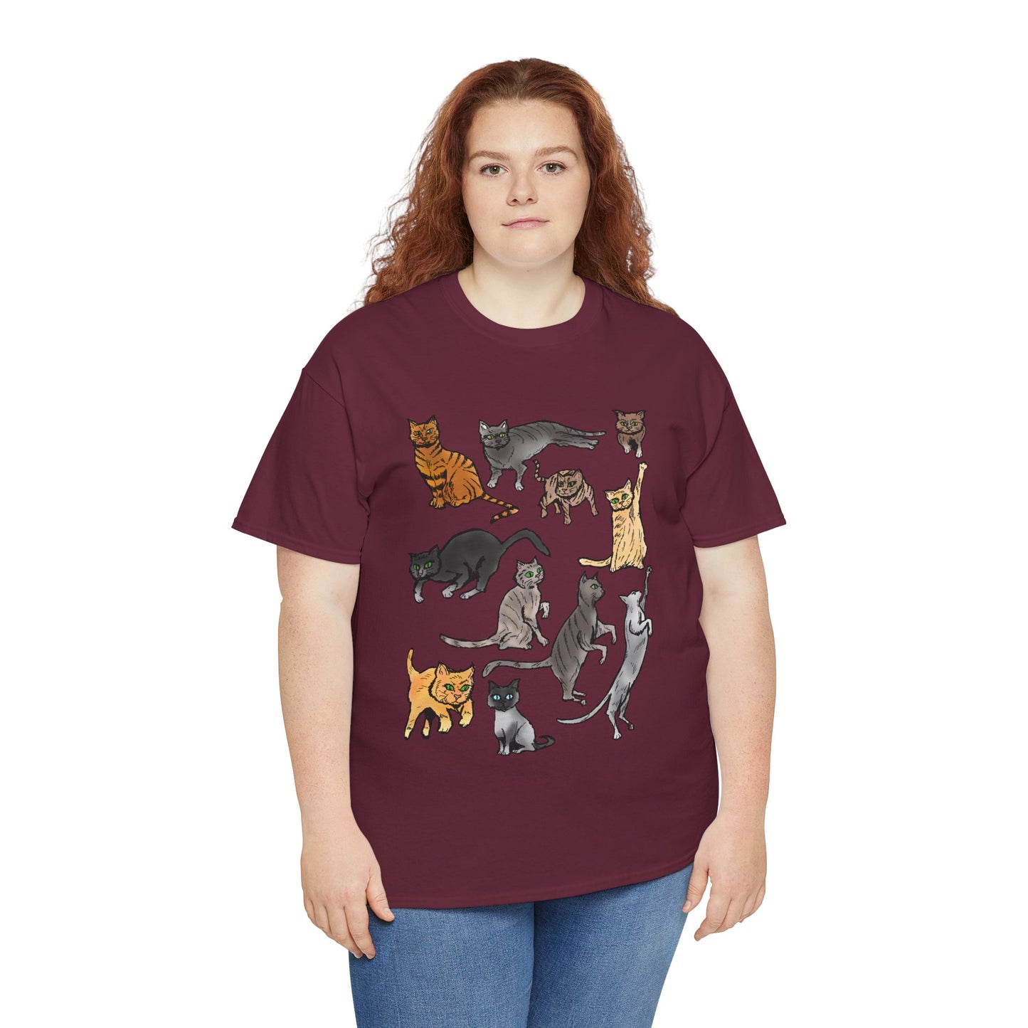 Cats Collage T-Shirt — Cute Cat Illustration Tee for Cat Lovers