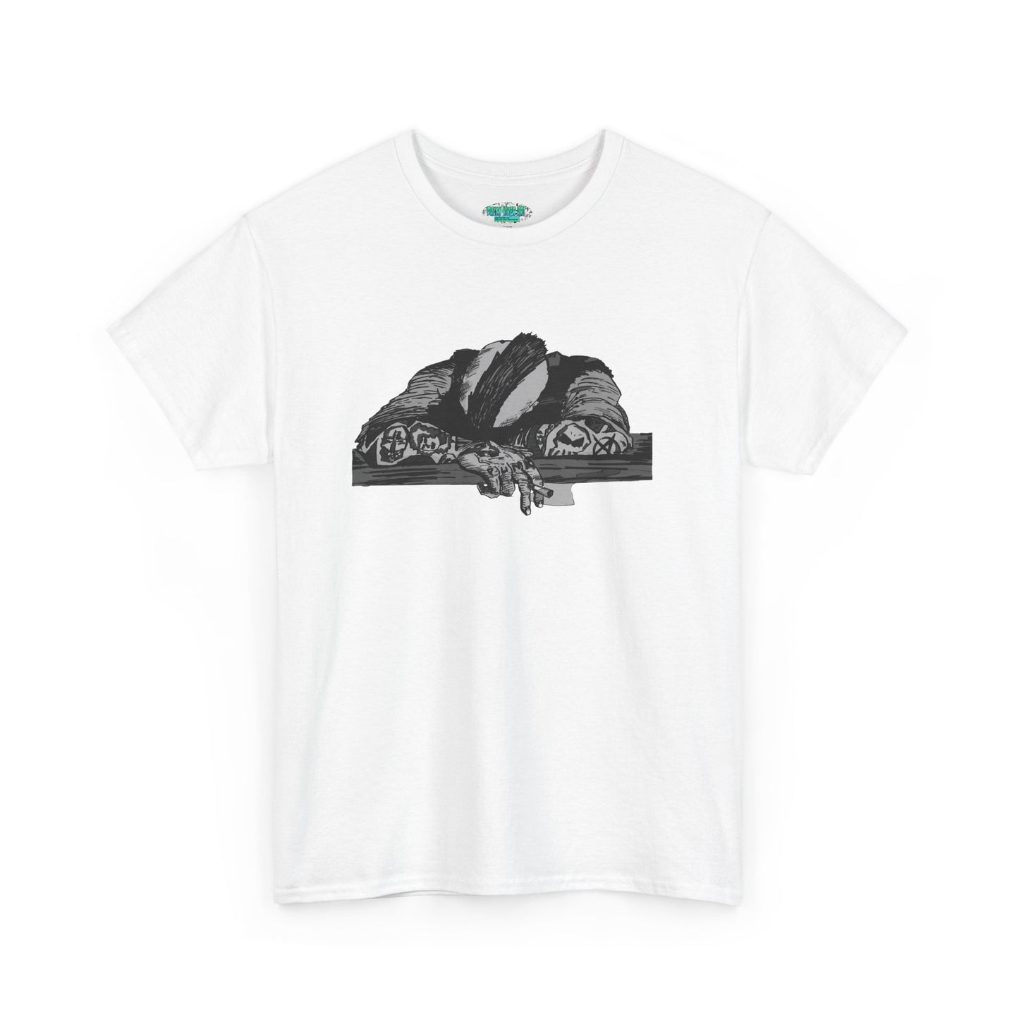 Punk and Done(grayscale) - Graphic Unisex Heavy Cotton Tee - Independent Illustration for Everyday Wear