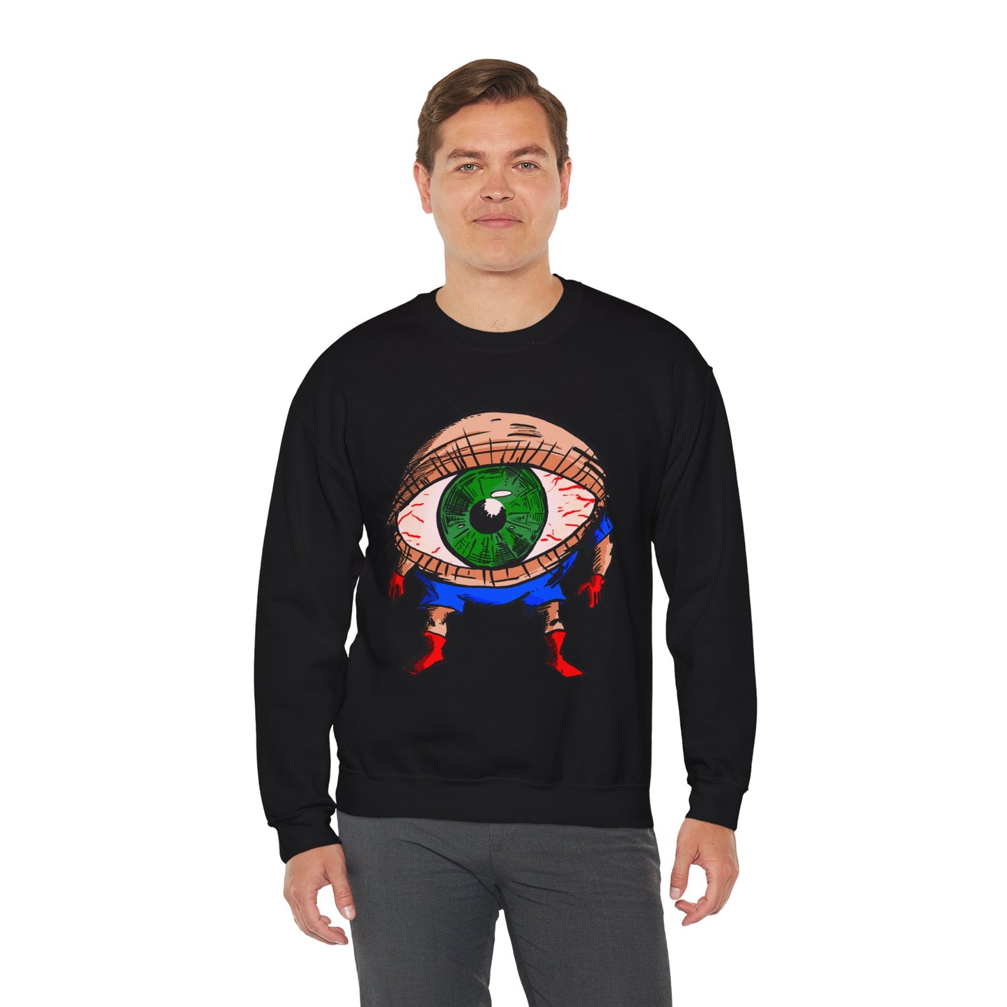 Terrif-EYE-ing Unique Cartoon Eye Sweatshirt - Unisex Heavy Blend™
