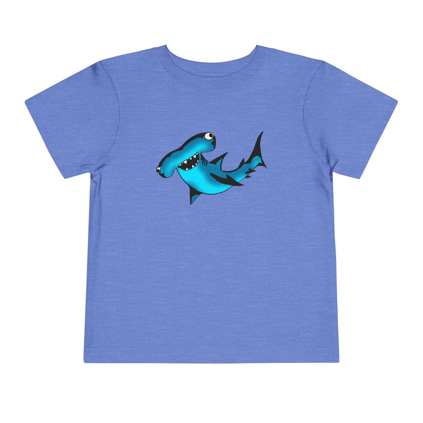Toddler Shark Tee - Cute Blue Harley Hammerhead Graphic Kids Short Sleeve Shirt