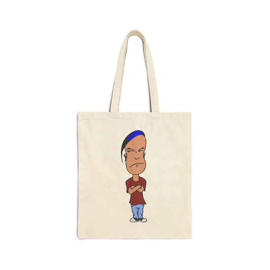 Smug - Canvas Tote Bag — Cartoon Grumpy Teen Character Illustration