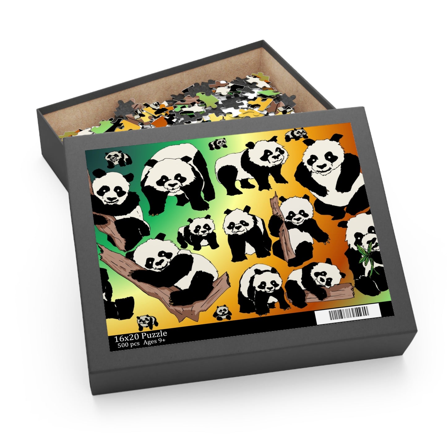 Panda Pattern Puzzle — 120/252/500-Piece Jigsaw with Cute Panda Illustrations
