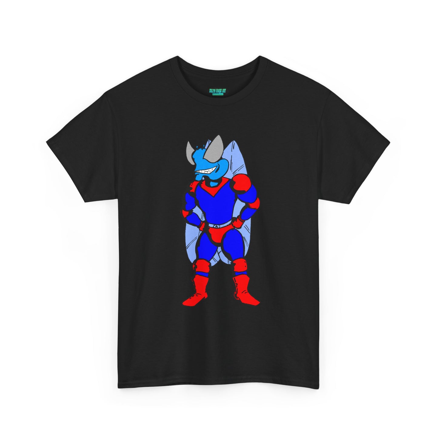 Astro-Fly Hero Graphic Tee - Blue & Red Superhero T-Shirt