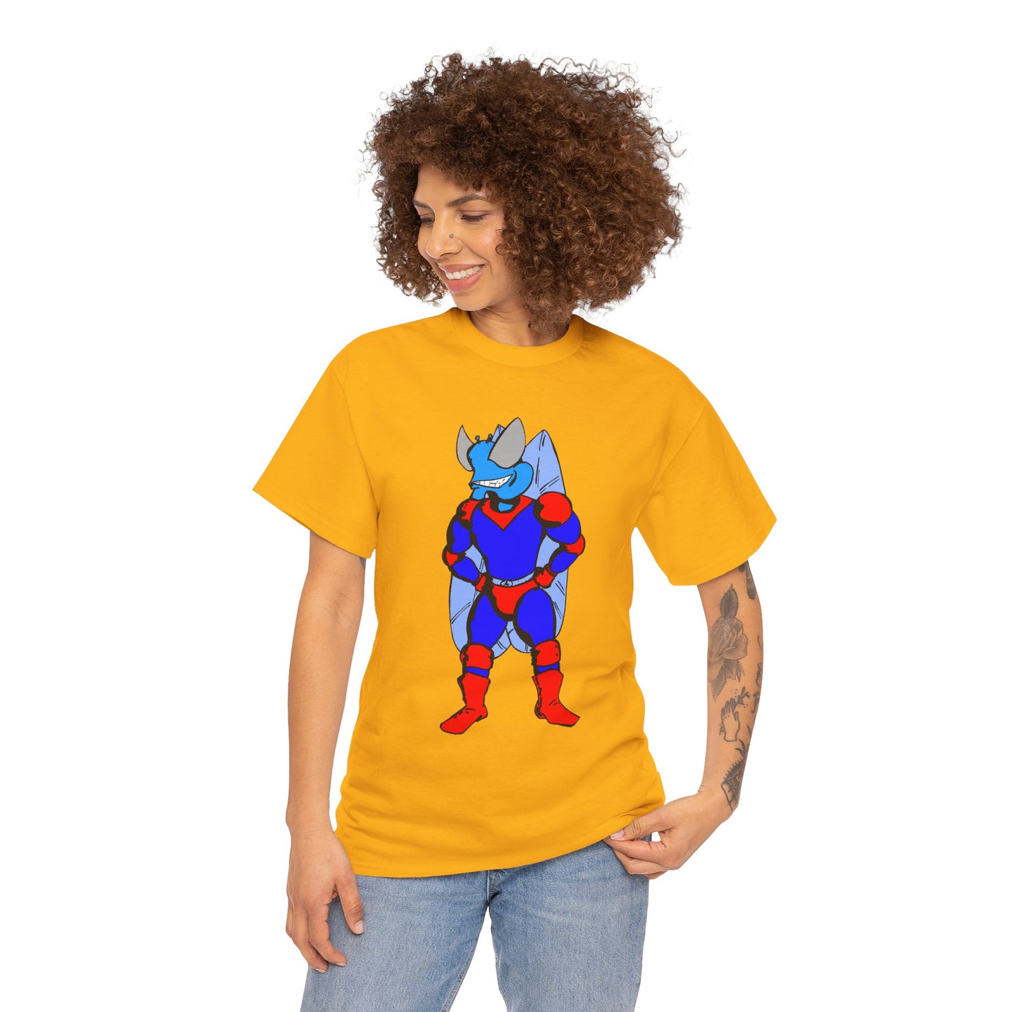 Astro-Fly Hero Graphic Tee - Blue & Red Superhero T-Shirt