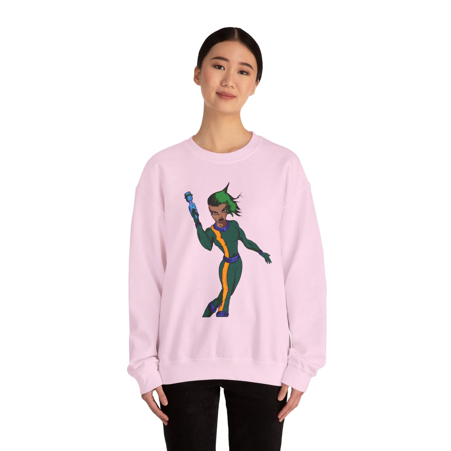Heroic Vibes Crewneck Sweatshirt with Bold Design