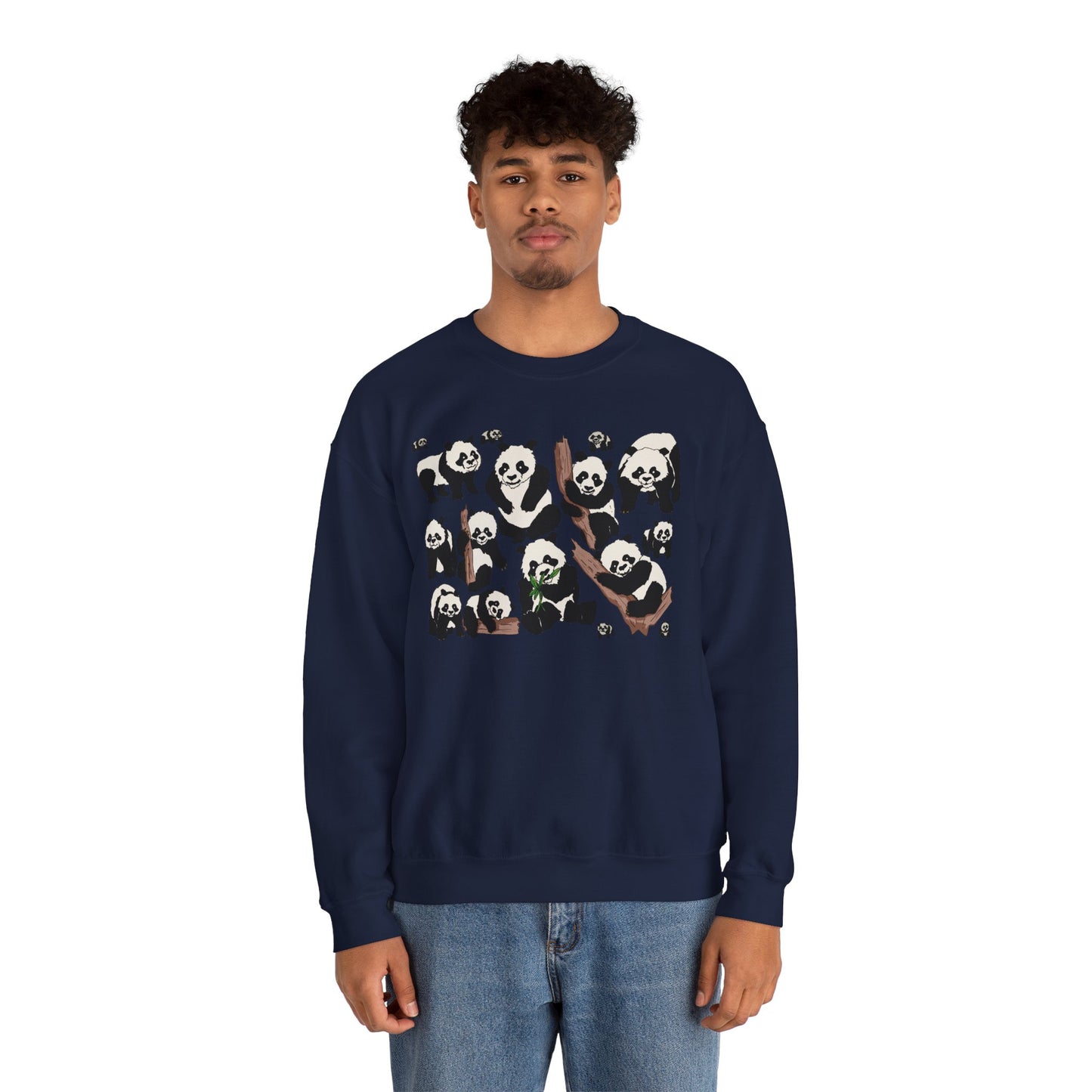 Cozy Panda Crewneck Sweatshirt - Soft Unisex Heavy Blend