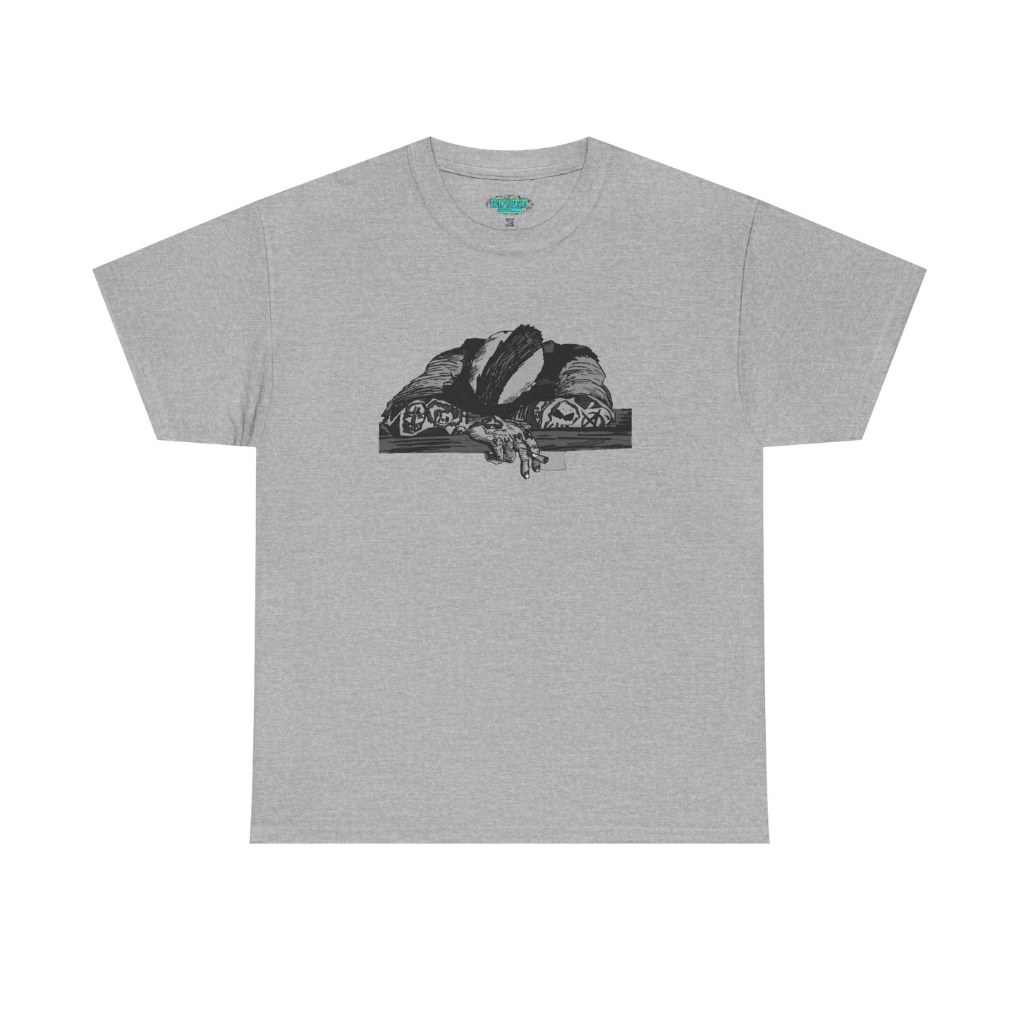 Punk and Done(grayscale) - Graphic Unisex Heavy Cotton Tee - Independent Illustration for Everyday Wear