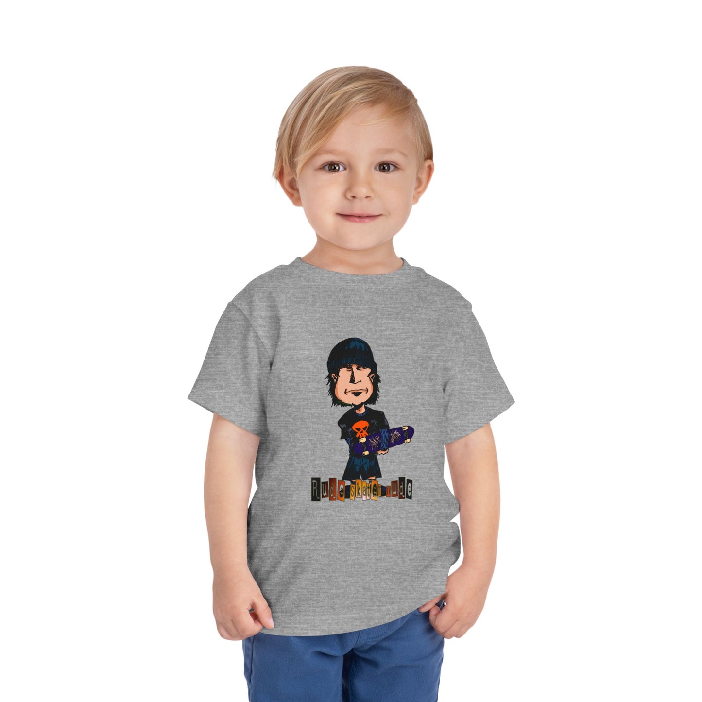 Toddler Tee — Cute Rude Skater Dude Kid Skateboard Graphic Shirt
